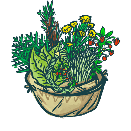 An illustration of a full medicine basket.