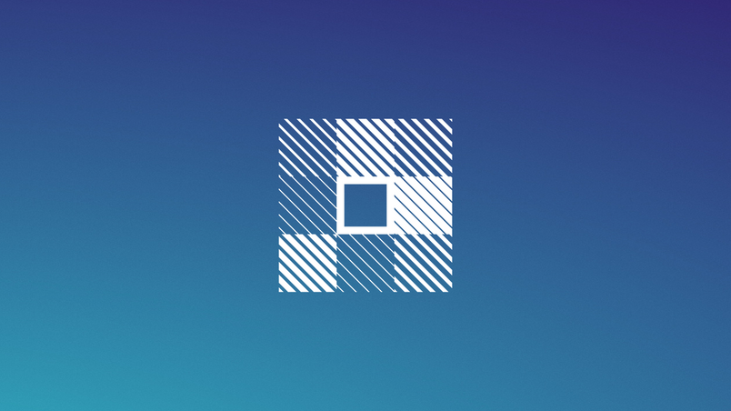 Photo of DPS logo on a blue gradient background